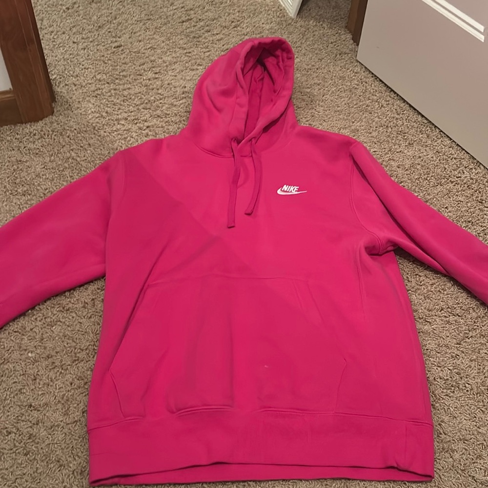 Hot pink Nike hoodie